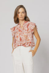 Anabella Blouse Ruby Flowers