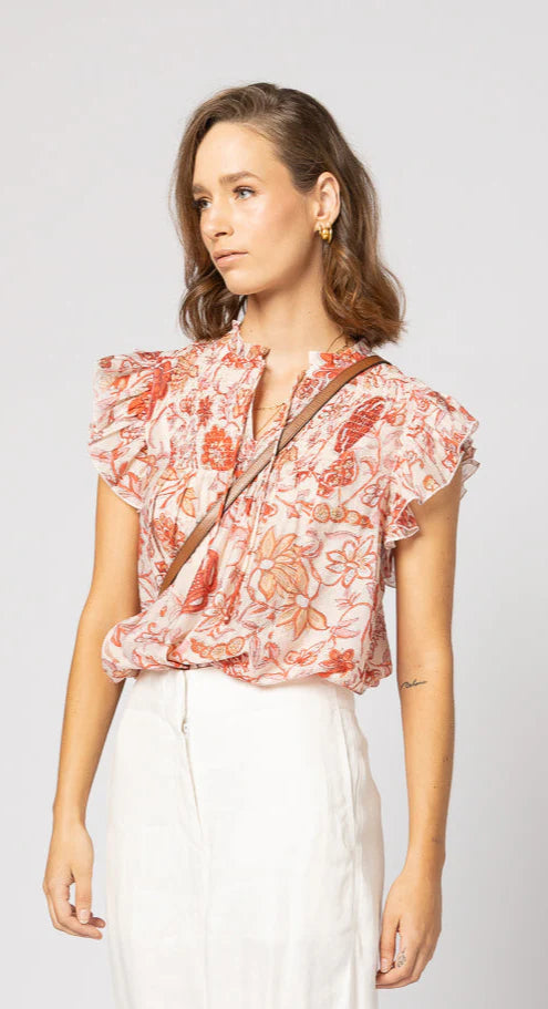 Anabella Blouse Ruby Flowers