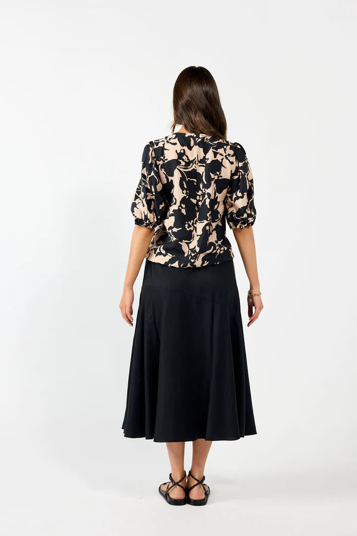 Drama The Label Edie Top Mono Print