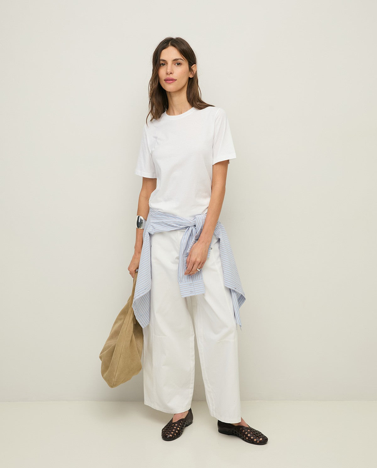 Round Neck Organic Cotton Tee Blanco