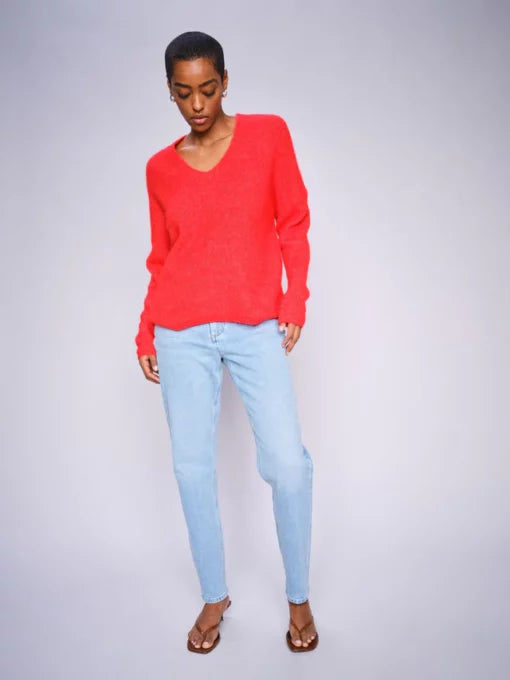 Mos Mosh Thora Jumper V neck Chinese Red