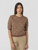 Monogram Jacquard Pullover Teavertine