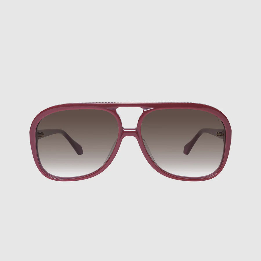 Bang Bang Burgandy w Gold metal / Brown Gradient LensVal