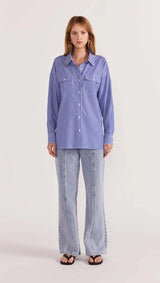 Staple The Label Petra Shirt In Blue Stripe