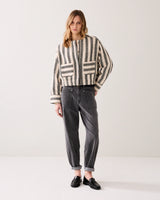 Stripe Jacket Black Ivory