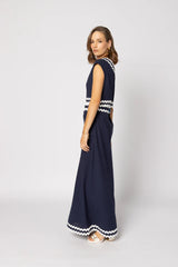 Rikki Dress Navy White