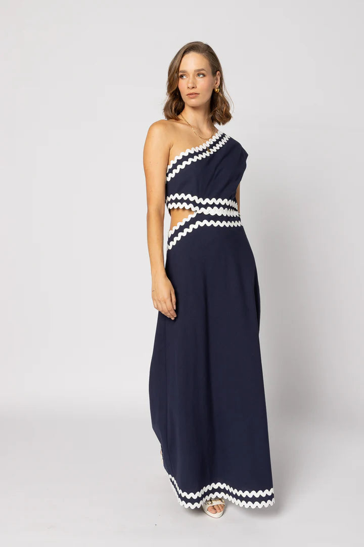 Rikki Dress Navy White