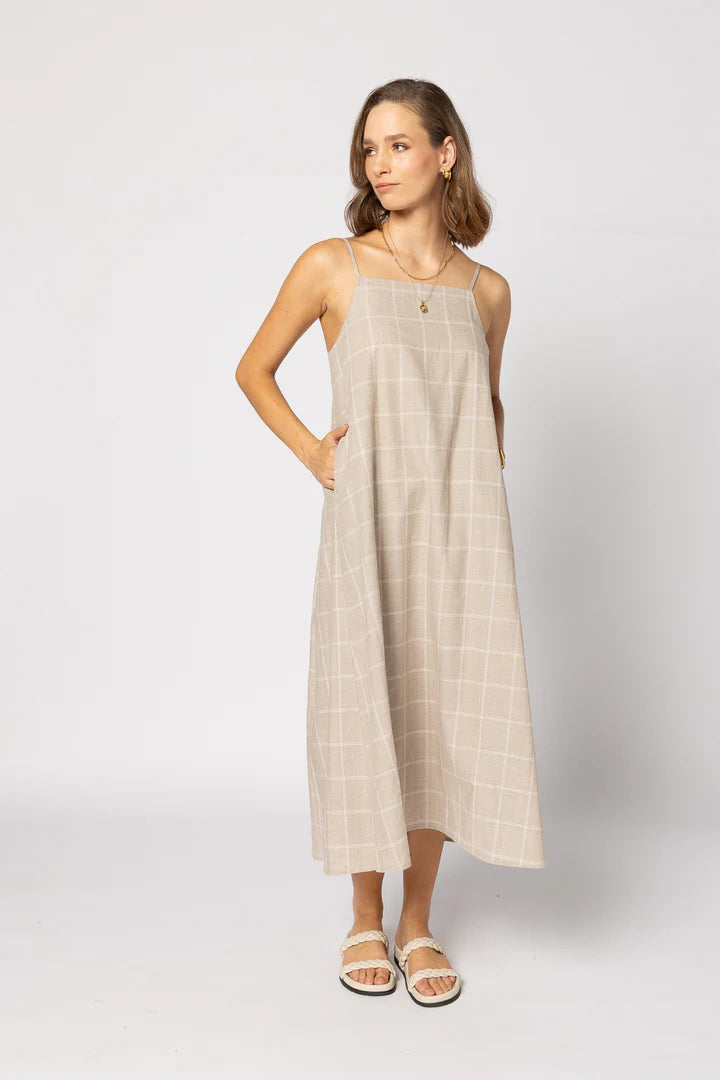 Ginny Dress Linen Check