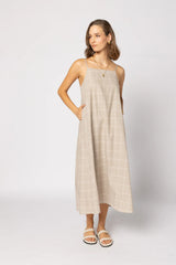 Ginny Dress Linen Check