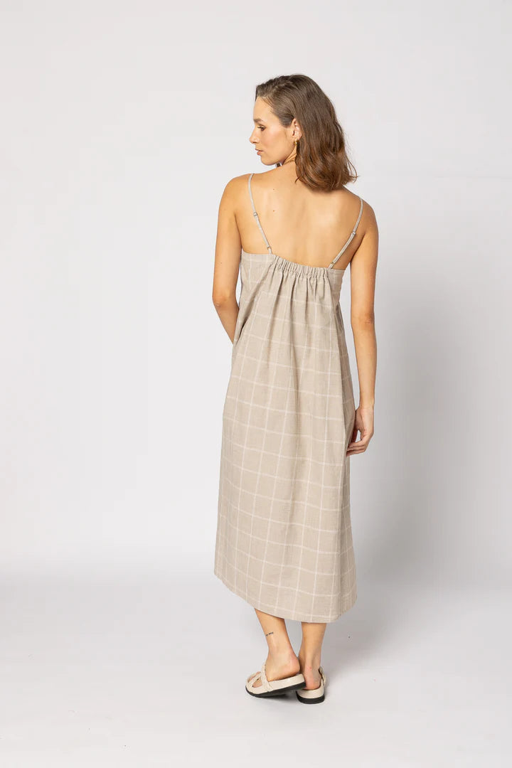 Ginny Dress Linen Check