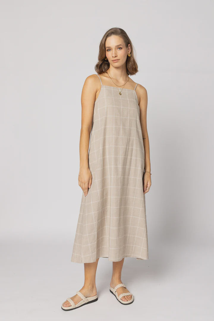 Ginny Dress Linen Check