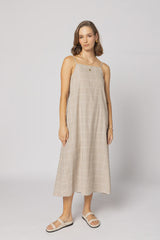 Ginny Dress Linen Check