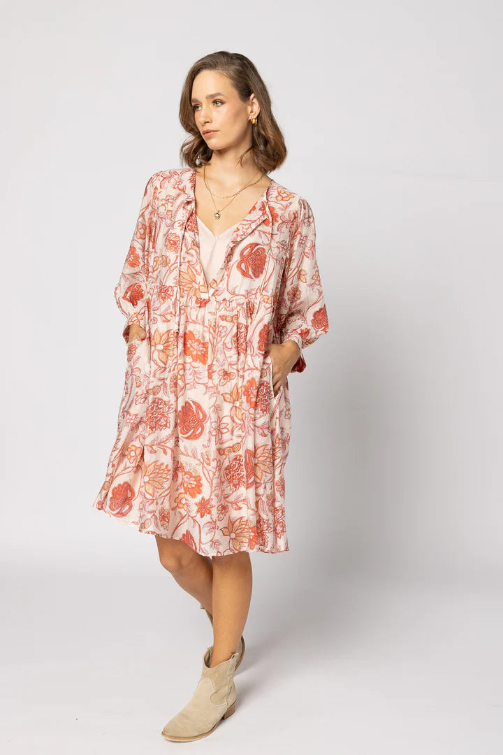 Indi Dress Ruby Flowers