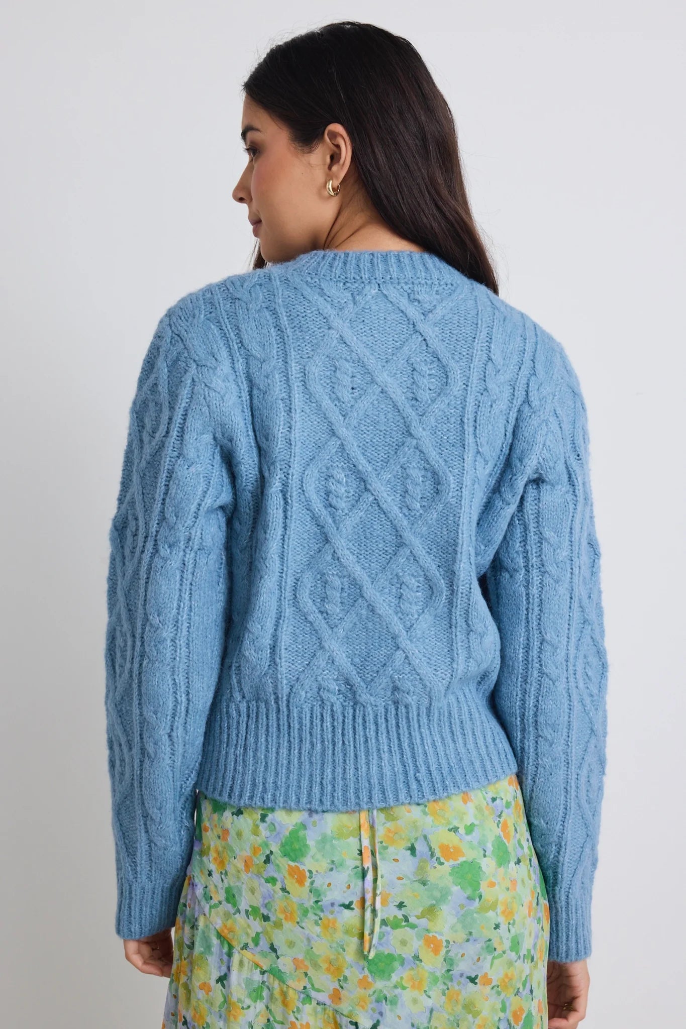 Rollas Cable Knit Jumper Sky Blue