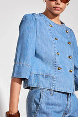 Plunge Jacket Mid Wash Denim
