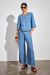 Plunge Jacket Mid Wash Denim