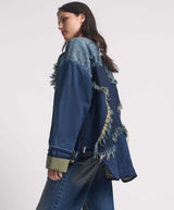 One Teaspoon Star Denim Wadded Jacket In Dark Memphis Blue