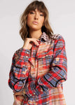 One Teaspoon Distressed Flannel Western Shirt