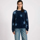 Fluffy Star Longsleeve Knit Sweater Blue