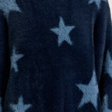 Fluffy Star Longsleeve Knit Sweater Blue