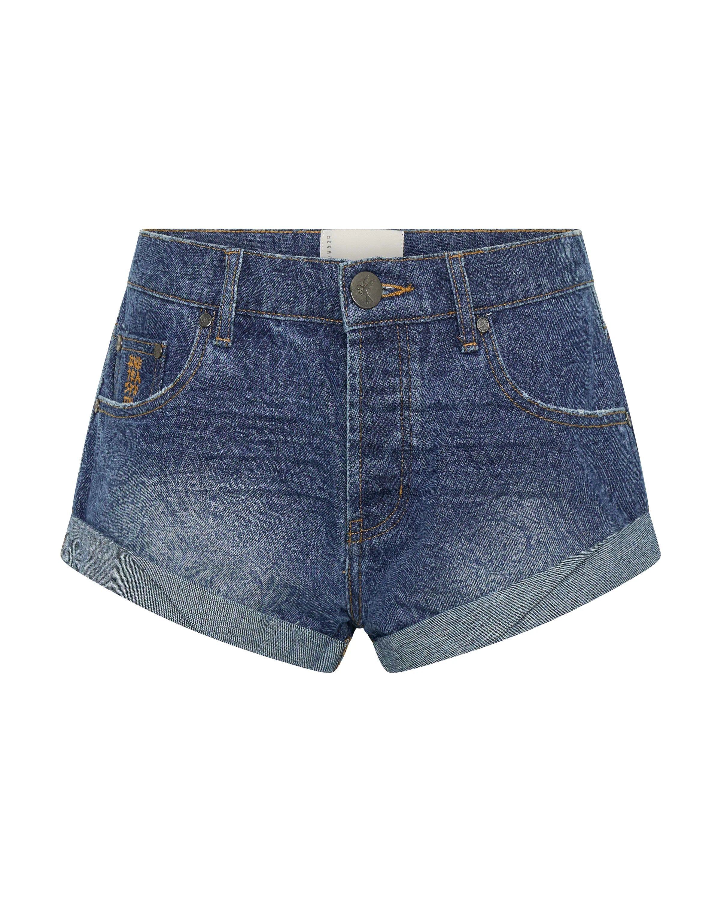Bandits Low waiste Denim Shorts  Blue Paisley