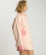 Frayed Petasl Daria Shacket Pink Petal