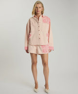 Frayed Petasl Daria Shacket Pink Petal