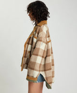 Vintage Check Pdded Oversized Jacket