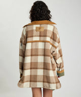Vintage Check Pdded Oversized Jacket