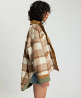 Vintage Check Pdded Oversized Jacket