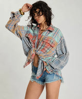 Sunset Madras Check Tie Back Shirt
