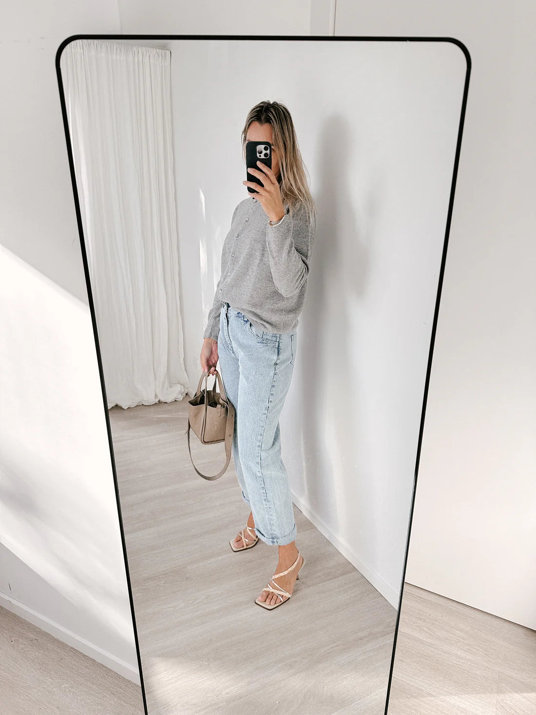 Le Edit Cashmere Cardigan In Marle