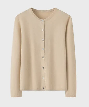 Le Edit Cashmere Cardigan In Beige