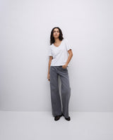 White basic V-neck T-shirt
