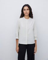 Ecru Three Quarter Plaid Shirt