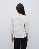 Ecru Three Quarter Plaid Shirt