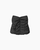 Black Draped Strapless Top