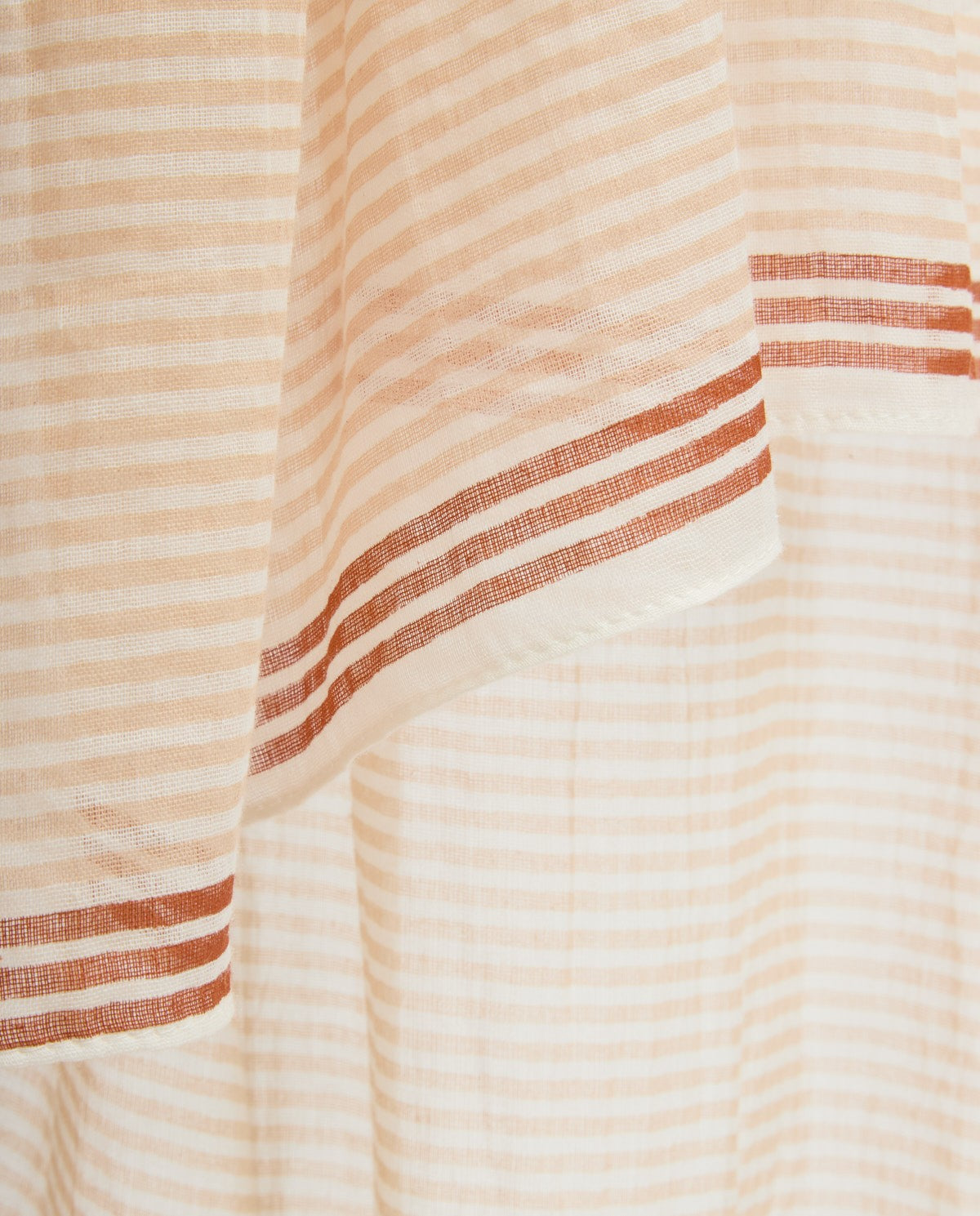 Beige striped cotton foulard