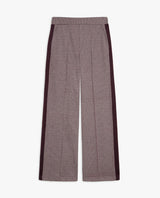 Aubergine Soft Wide Houndstooth Trousers