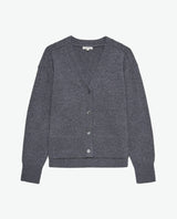 Grey Wool Cardigan Side Slits