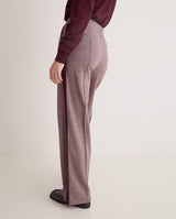 Aubergine Soft Wide Houndstooth Trousers