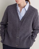 Grey Wool Cardigan Side Slits