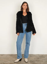Ora Fur Jacket Black