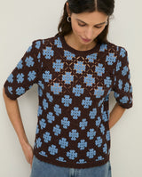 Crochet Effect Sweater Choc