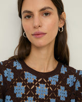 Crochet Effect Sweater Choc