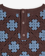 Crochet Effect Sweater Choc
