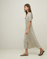 Viscose Midi Dress Navy Dots