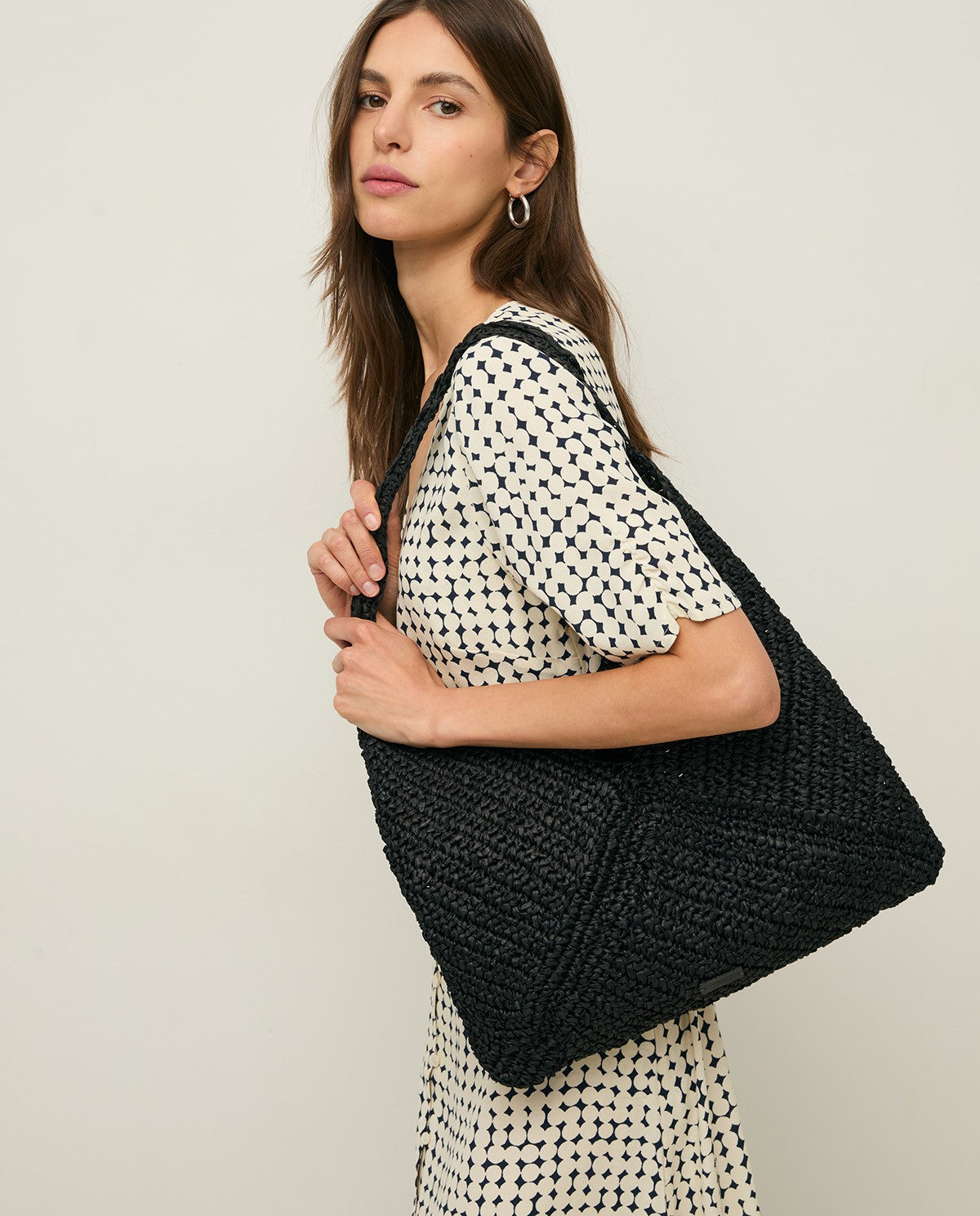 Viscose Midi Dress Navy Dots
