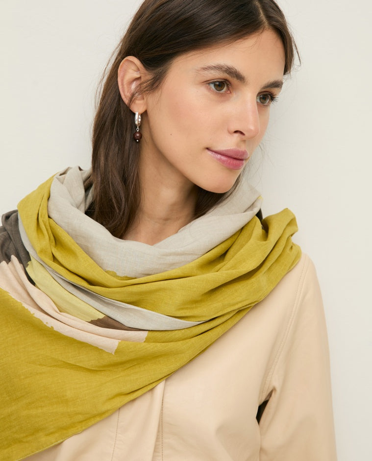 Printed Scarf Beige Oscuro