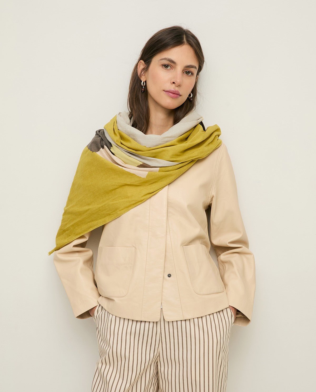 Printed Scarf Beige Oscuro